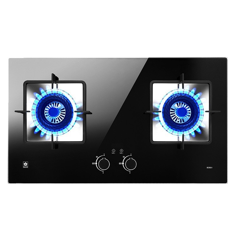 樱花(SAKURA)燃气灶 4.5KW 智能定时 煤气双灶具 钢化玻璃 台嵌两用 节能灶具 JZT-BDB01天然气