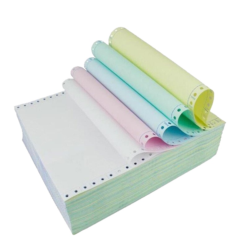 得力deli电脑打印纸241-4-1连续针式打印纸四联4层1等份打印发货单可撕边足1000页