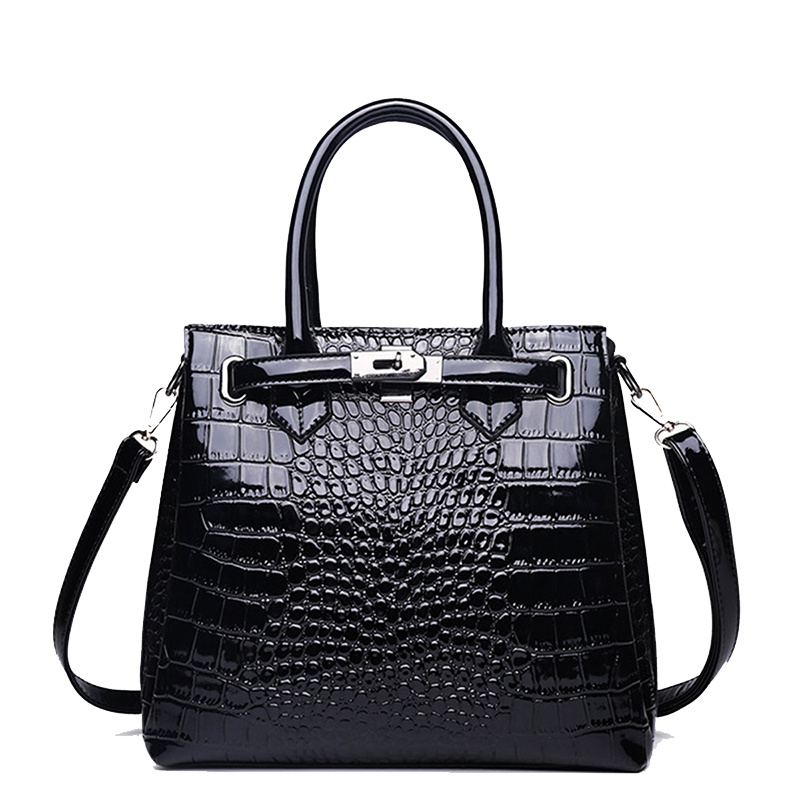2019新款时尚百搭鳄鱼纹手提包女士大气斜挎包女包