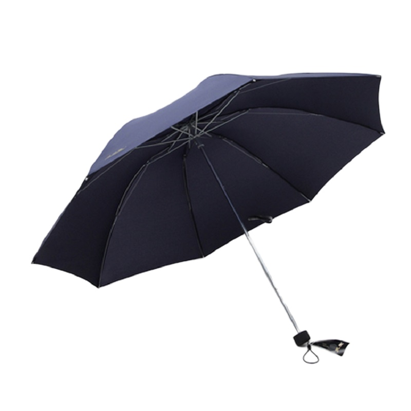 天堂雨伞307E碰三折钢骨藏青色晴雨伞