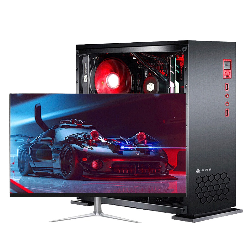 台式组装电脑主机DIY组装机主机 电脑主机+显示器