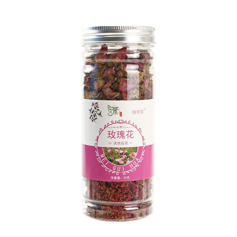 玫瑰花茶重瓣平阴干花泡茶泡水干玫瑰花瓣罐装花茶