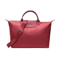 珑骧LONGCHAMP 奢侈品 女士Le Pliage Neo系列红色大号加厚帆布配牛皮革斜挎手提饺子包