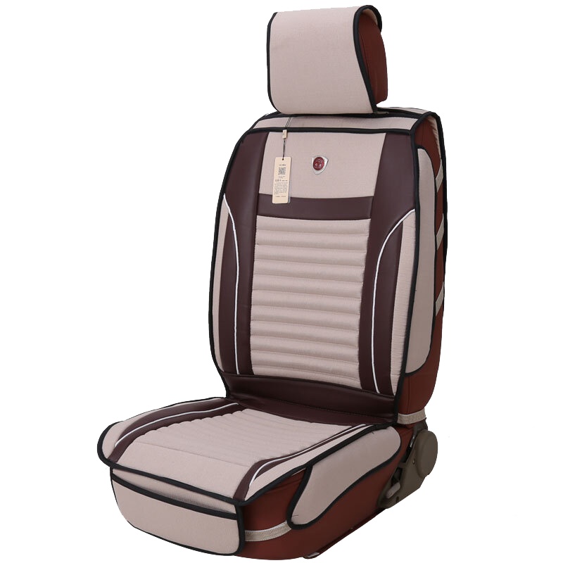 布雷什(BOLISH)五座四季通用汽车坐垫冬季仿亚麻养生保暖全包围汽车座垫车垫车内饰品皮麻标准款摩卡棕