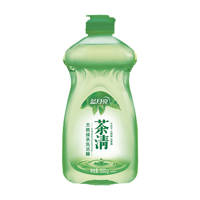 蓝月亮洗洁精 洗涤剂洗碗茶清绿茶清香餐具清洁500g/瓶装不伤手