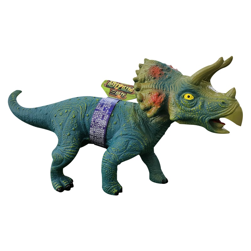 泰真软胶恐龙玩具仿真动物霸王龙充棉大号动物模型塑胶男孩女孩玩具三角龙