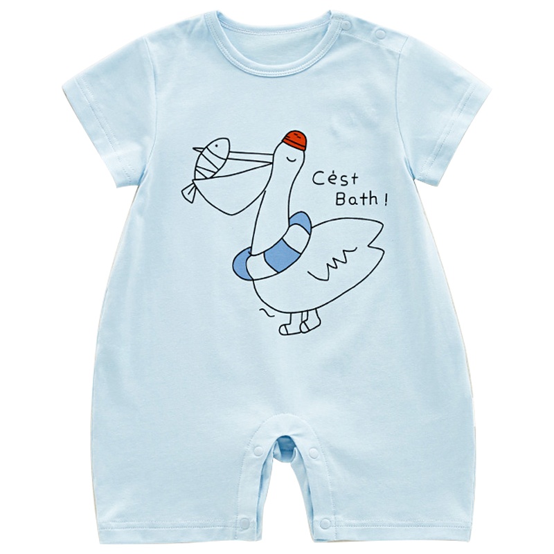 优简2020夏季新款新生儿衣服婴儿连体衣纯棉透气短袖可爱包屁衣儿童家居服