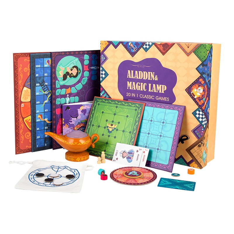 Topbright特宝儿阿拉丁神灯二十合一棋类益智玩具儿童女孩男孩飞行棋国际象棋亲子桌游桌面游戏斗兽棋小孩120466