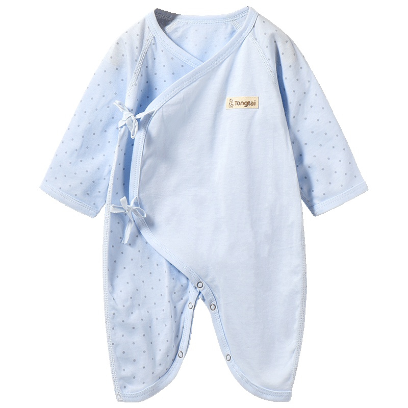 童泰TONGTAI婴幼儿内衣纯棉初生儿夏季薄款蝴蝶哈衣0-6个月宝宝连体衣爬爬服婴幼儿通用66cm