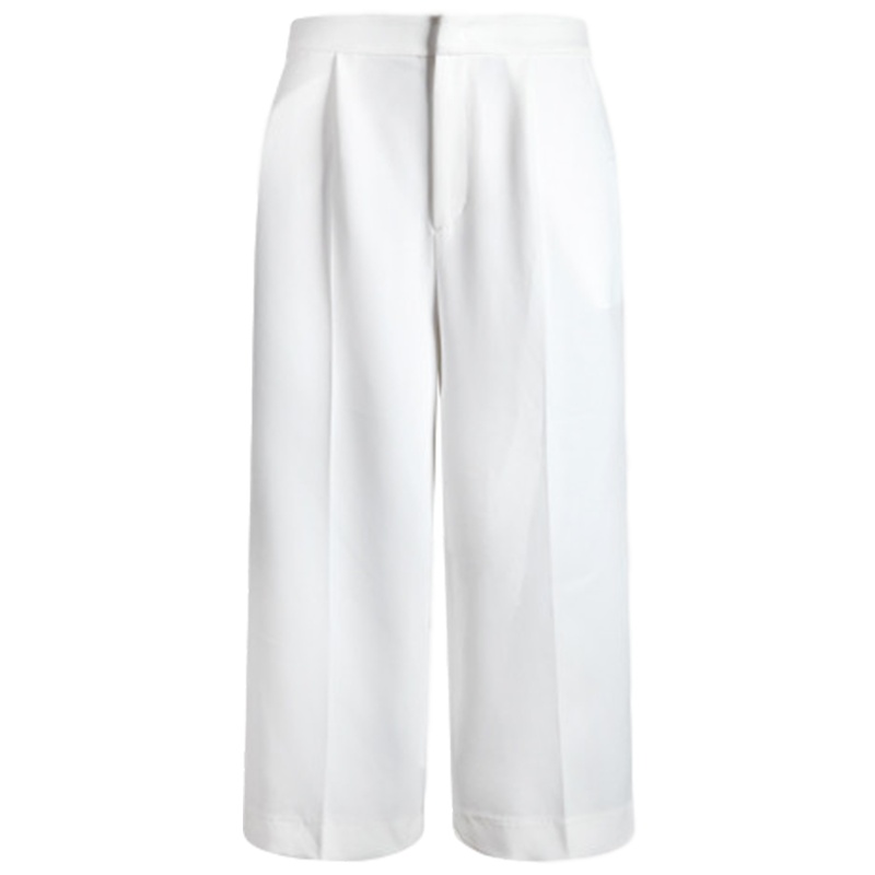 【福利款】拉夏贝尔甜美松紧七分阔腿休闲裤