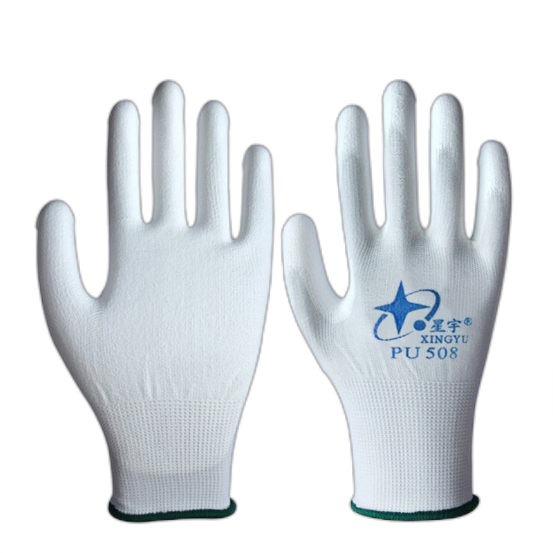苏宁宜品推荐PU涂指手套 一千双起订 S粉 M绿 L灰(单位:双) 白色