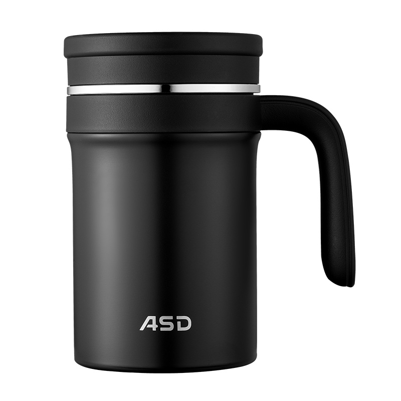 爱仕达保温杯500ml智能温显316不锈钢广口便携茶杯男士带把手手柄智能水杯办公杯