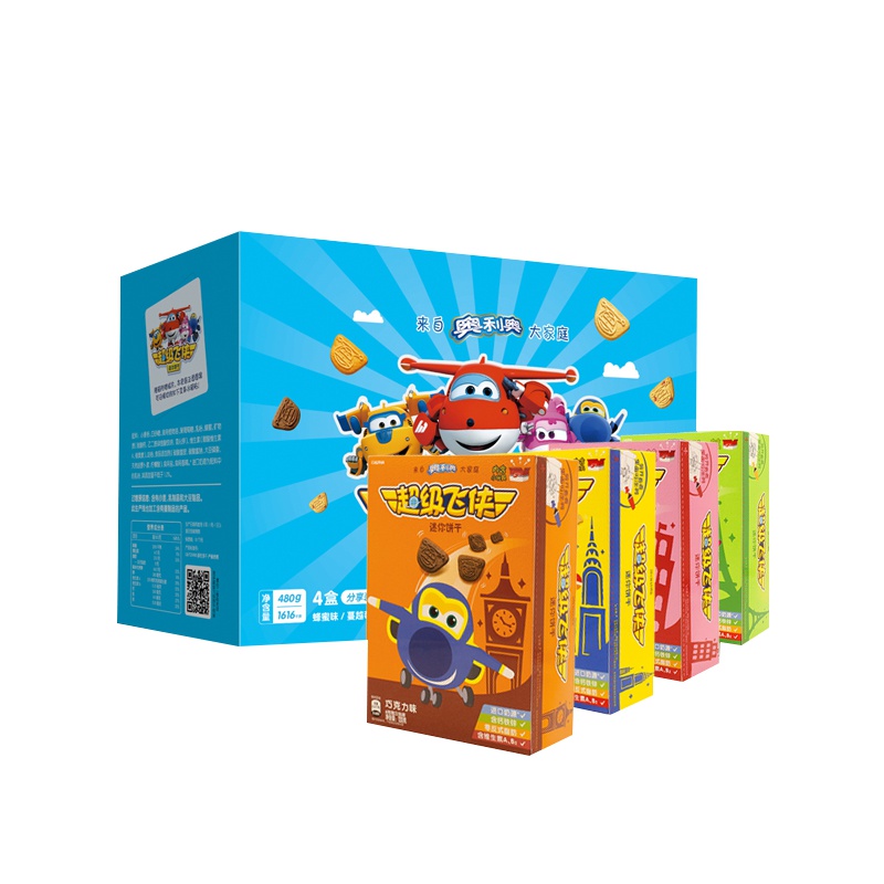 亿滋奥利奥超级飞侠饼干大礼包120g*4(四种口味)