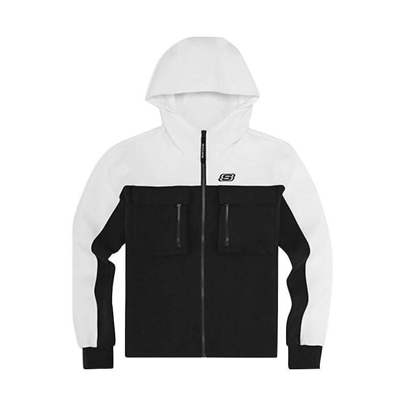 Skechers斯凯奇男装连帽拉链外套 时尚休闲茄克上衣 SEAMF18B362