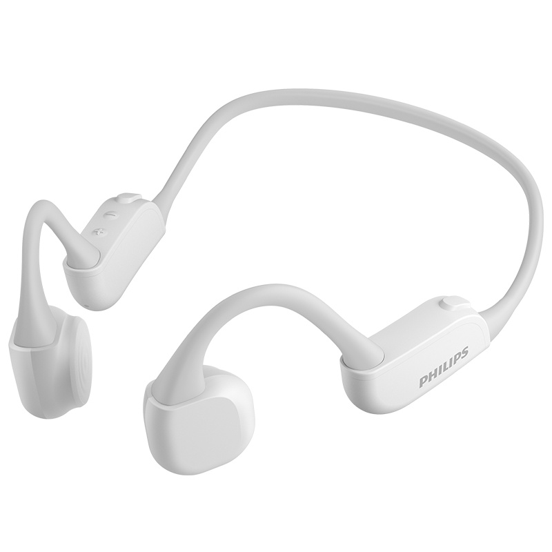Philips/飞利浦TAA6606白色 骨传导蓝牙耳机无线蓝牙专业跑步运动蓝牙5.2耳机防水双降噪挂耳式运动防汗水