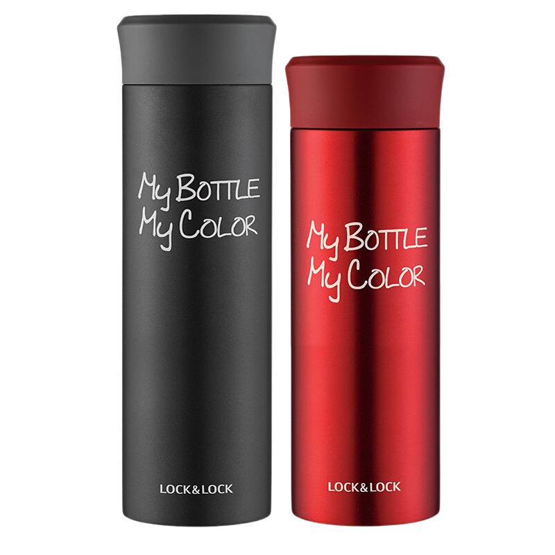 乐扣乐扣(lock&lock)保温杯两件套LHC4015BSH602 304不锈钢(330ml+390ml) 红色+黑色