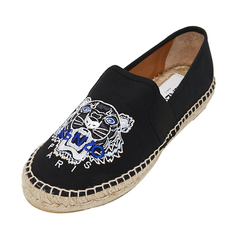 KENZO 高田贤三 2020新款 女士经典虎头刺绣织物休闲鞋渔夫鞋高端女士单鞋