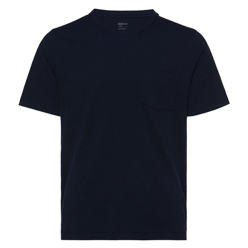 码尚定制MatchU美式粗织全棉T恤短袖男 购买后会发送量体链接 2020新款休闲商务弹力圆领 夜空蓝