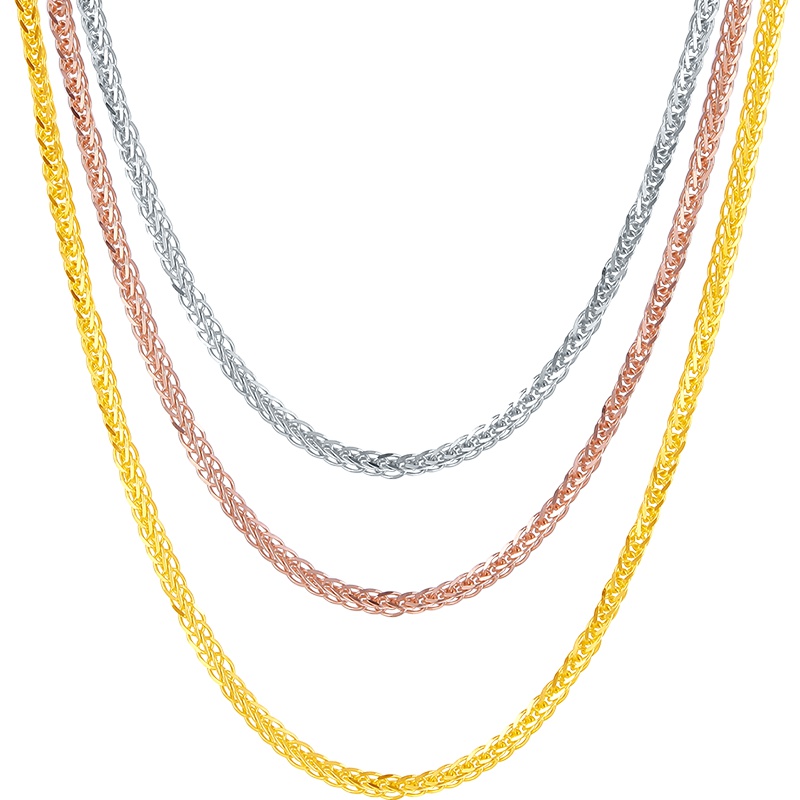 周六福(ZHOULIUFU) 珠宝18K金项链女士 肖邦链锁骨链多款多色可选