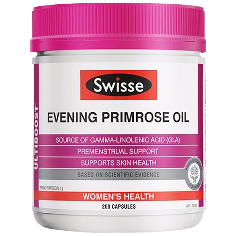 Swisse斯维诗 月见草油胶囊 200粒/瓶 1瓶装 经前呵护女性经期健康 澳洲进口