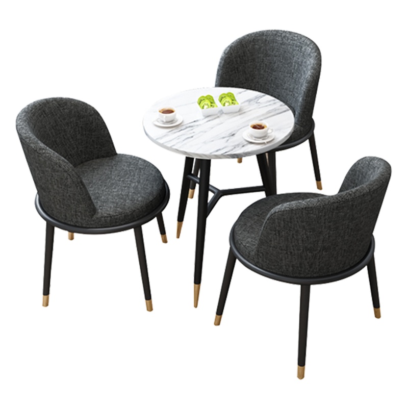 创世人 时尚简约接待洽谈桌椅组合会客咖啡厅休息区售楼处北欧轻奢餐桌圆咖啡桌奶茶桌