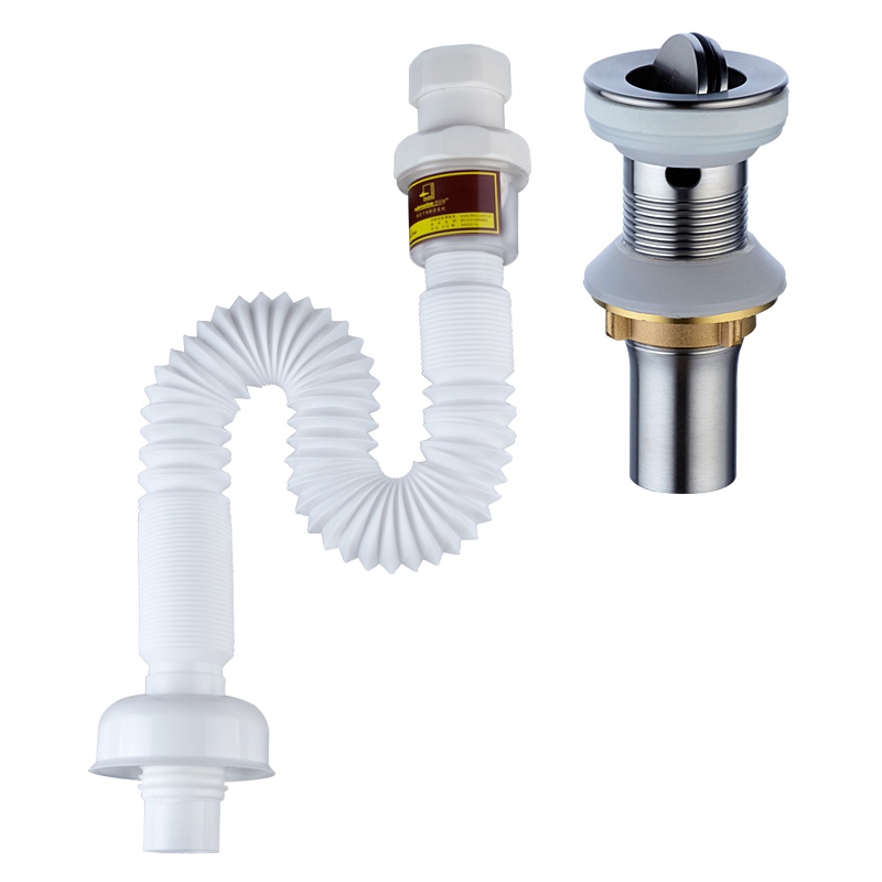 潜水艇(Submarine)SQ-11 面盆防臭下水管下水器套餐 带溢水孔 套装