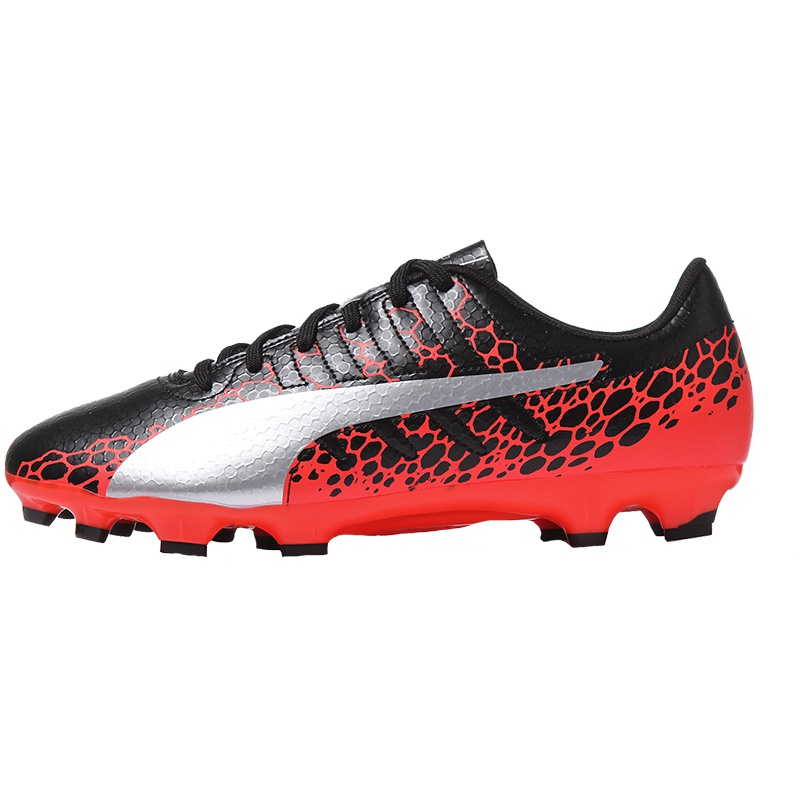 【自营】彪马PUMA男鞋足球鞋AG胶质短钉人造草地10442401 10442401黑色+银色+珊瑚红