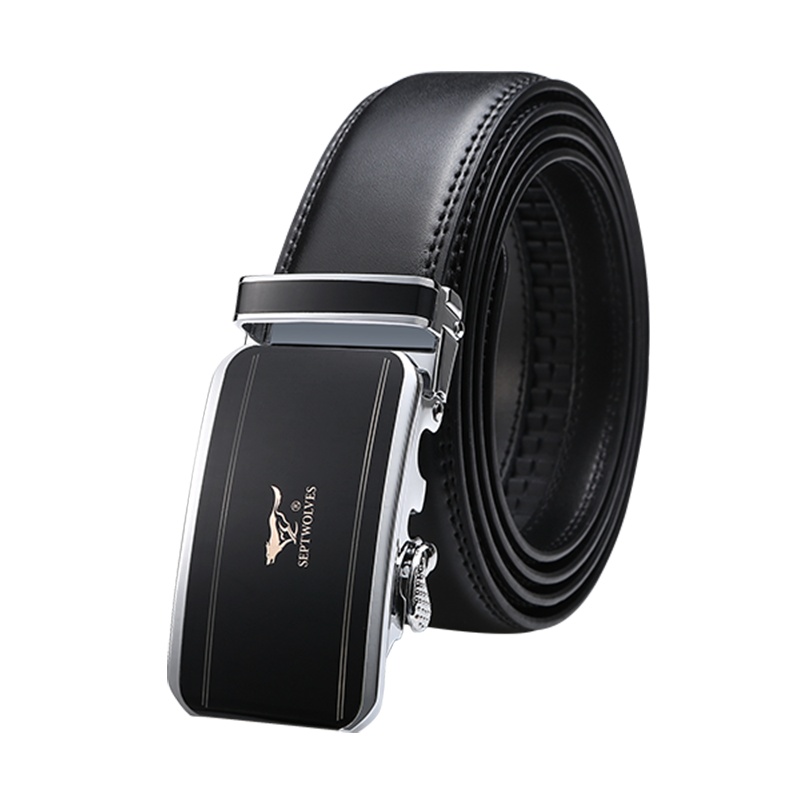 七匹狼(SEPTWOLVES)男士皮带 时尚商务牛皮中青年腰带自动扣休闲裤带 精美礼盒送礼自用送父亲送男友生日礼物