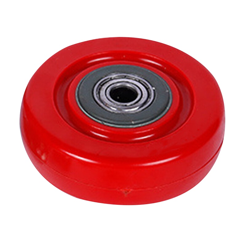海斯迪克 HKZ-20 转向红脚轮 红色全包PVC刹车万向脚轮货架手推车轱辘工业轮子 3寸单轮/4个