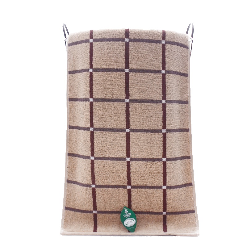 洁丽雅 72*34CM 纯棉简约方格横条薄款吸水洗脸面巾 单条装 (单位:件)