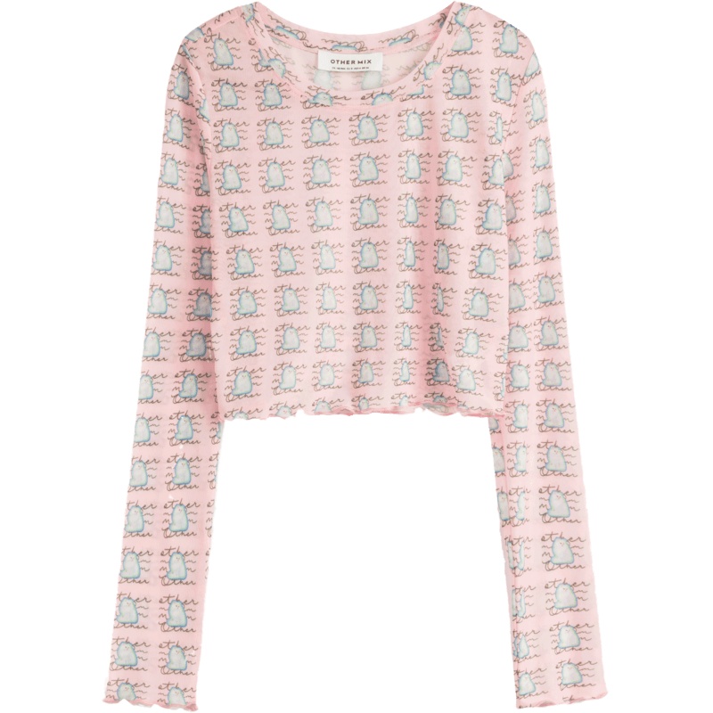 OtherMi纱打底T恤2021年夏季新款设计感圆领短款长袖女上衣潮