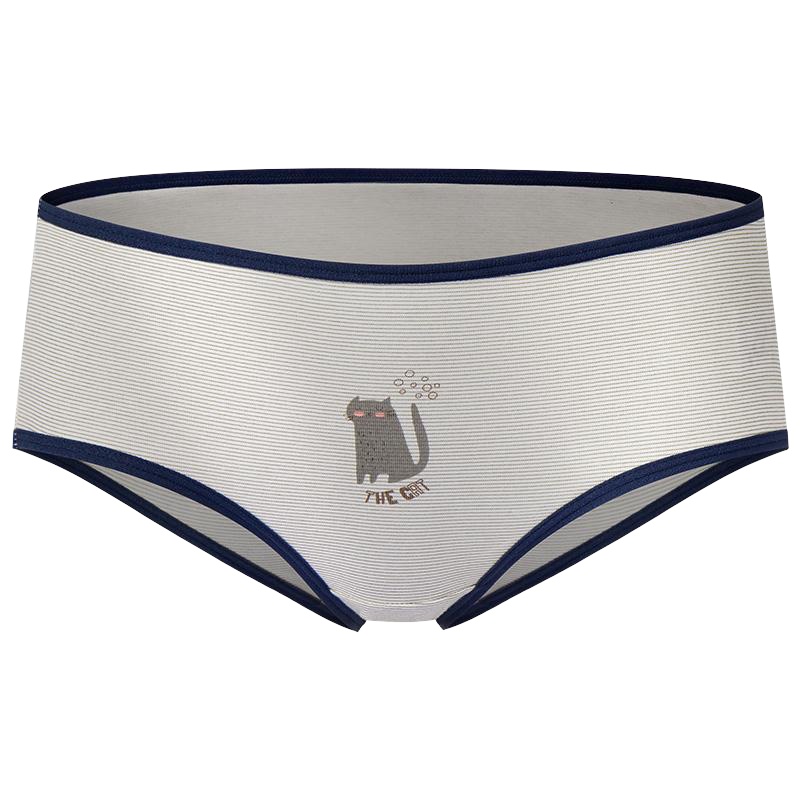 爱帝女士内裤裆部棉质7条装印花三角裤透气中低腰裤头组合装