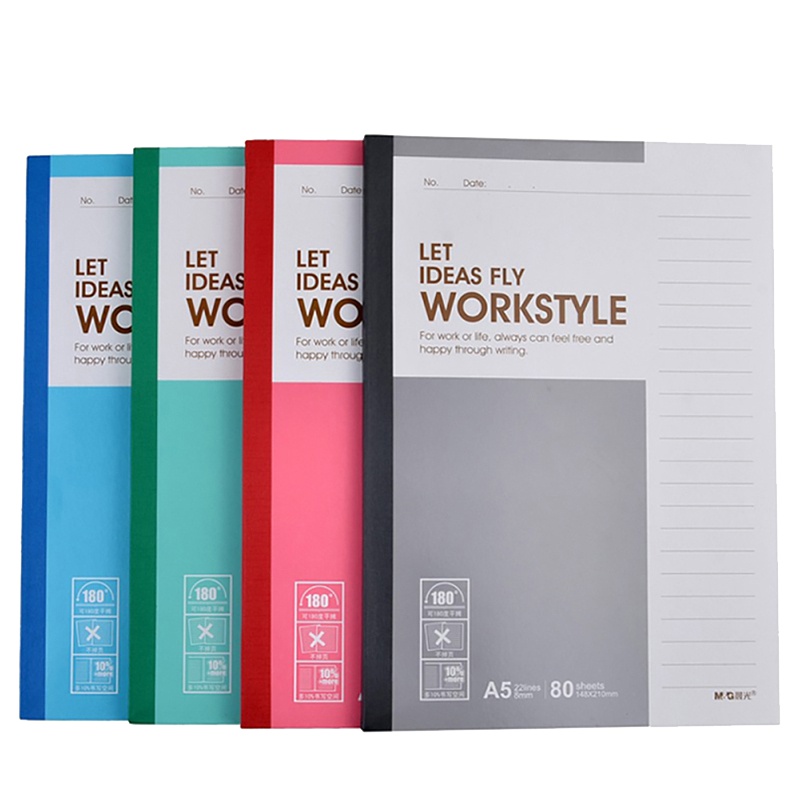 晨光(M&G) A5无线装订本80页商务必备APYJU411 5本装 颜色随机