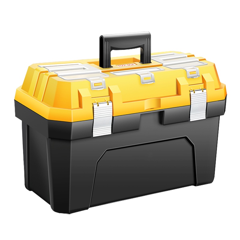 工具箱多功能维修大号小号手提式电工收纳盒家用五金车载盒工业级21寸三层折叠不锈钢锁扣(送小箱子)+零件盒