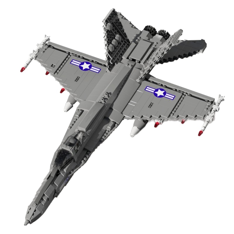 ORSIM奥森 儿童益智拼装积木 F-18大黄蜂美国舰载战斗机 88005