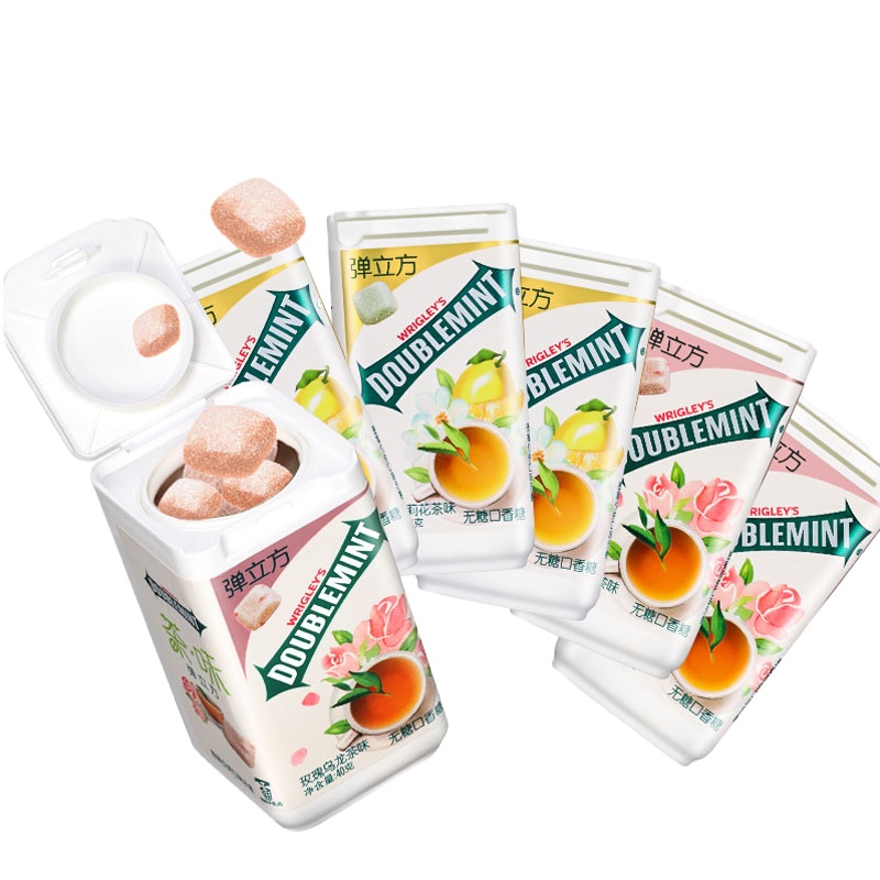 绿箭弹立方无糖木糖醇口香糖40g瓶装清新口气网红糖果零食大礼包