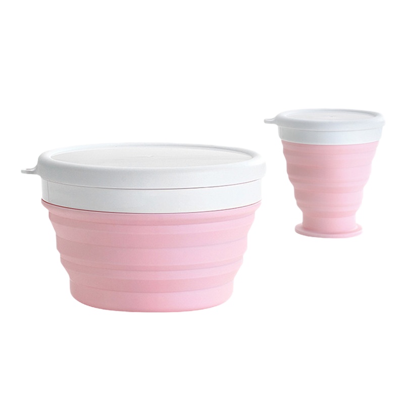 贝瑟斯 旅行户外硅胶碗杯餐具折叠便携水杯泡面碗可伸缩套装