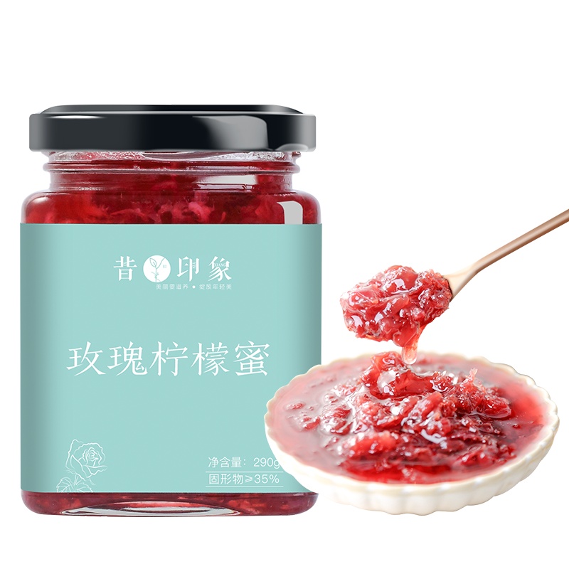 昔日印象玫瑰柠檬蜜300g蜂蜜果味茶可冷泡玫瑰花酱果酱不添加冲泡饮品