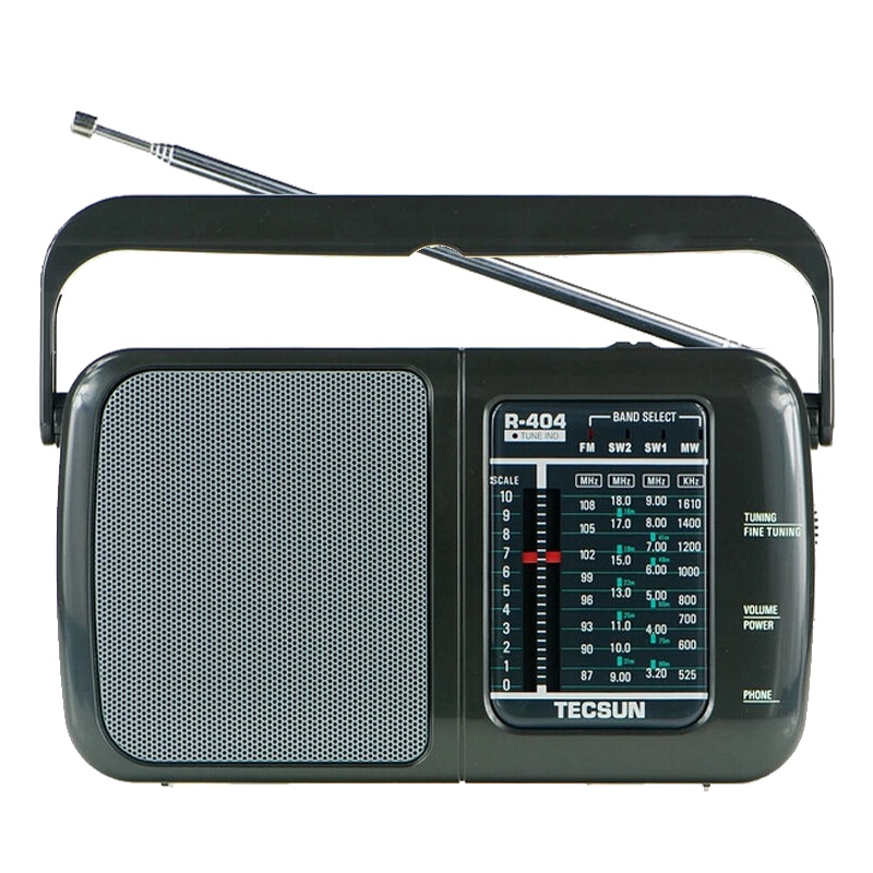 德生收音机R-404P黑老年人新款便携式台式家用半导体全波段指针式收音机插电用配电源线声音洪亮复古老式