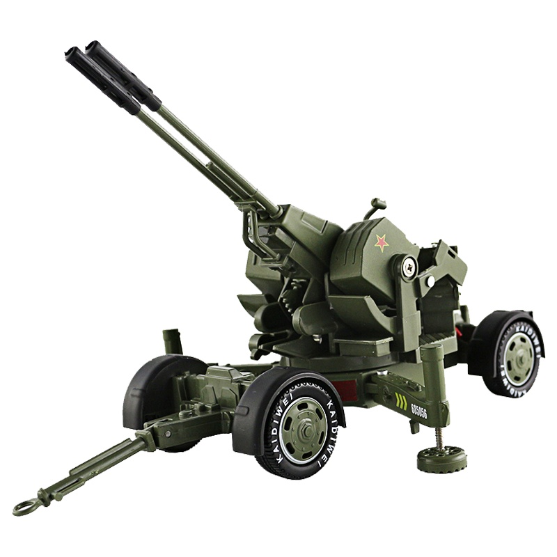 凯迪威1:35高射炮合金模型迫击炮坦克大炮军事防空导弹发射车 军绿色