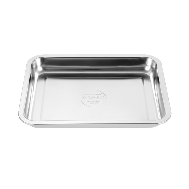 金贤(JINXIAN) 304不 锈 钢长方形托 盘(加厚浅盘)