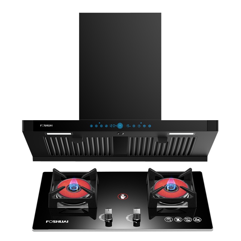 方帅(FOSHUAI)小尺寸欧式抽油烟机灶具套装 A15+JZY-B顶吸式厨电自动清洗烟灶套餐 天然气液化气煤气灶燃气灶