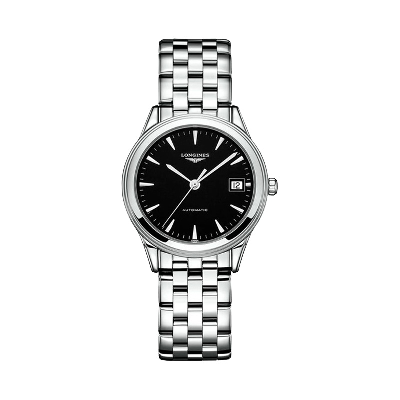 浪琴(LONGINES)瑞士手表自动机械表男L4.774.4.52.6 钢带黑盘 36mm