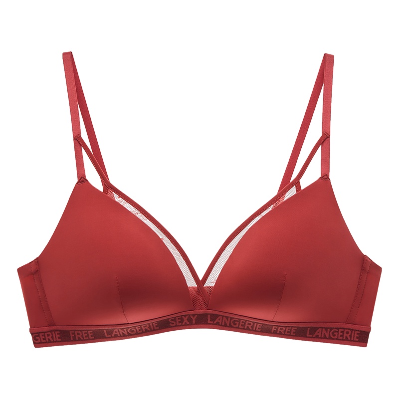 兰卓丽蕾丝文胸无钢圈薄款舒适聚拢内衣女