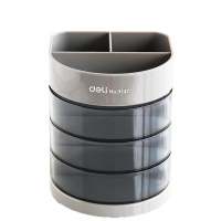 得力(deli) 9147三层多功能笔筒 颜色随机 单只装