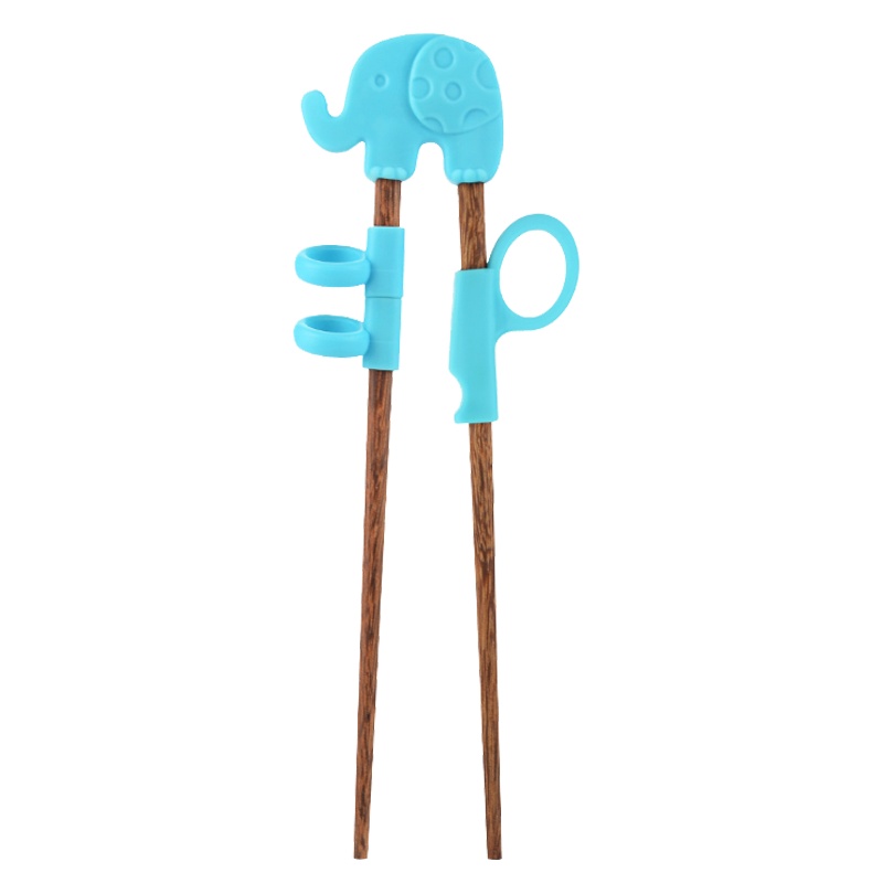 运智贝儿童练习筷子宝宝训练筷子婴幼儿吃饭筷子辅助训练筷_粉长颈鹿