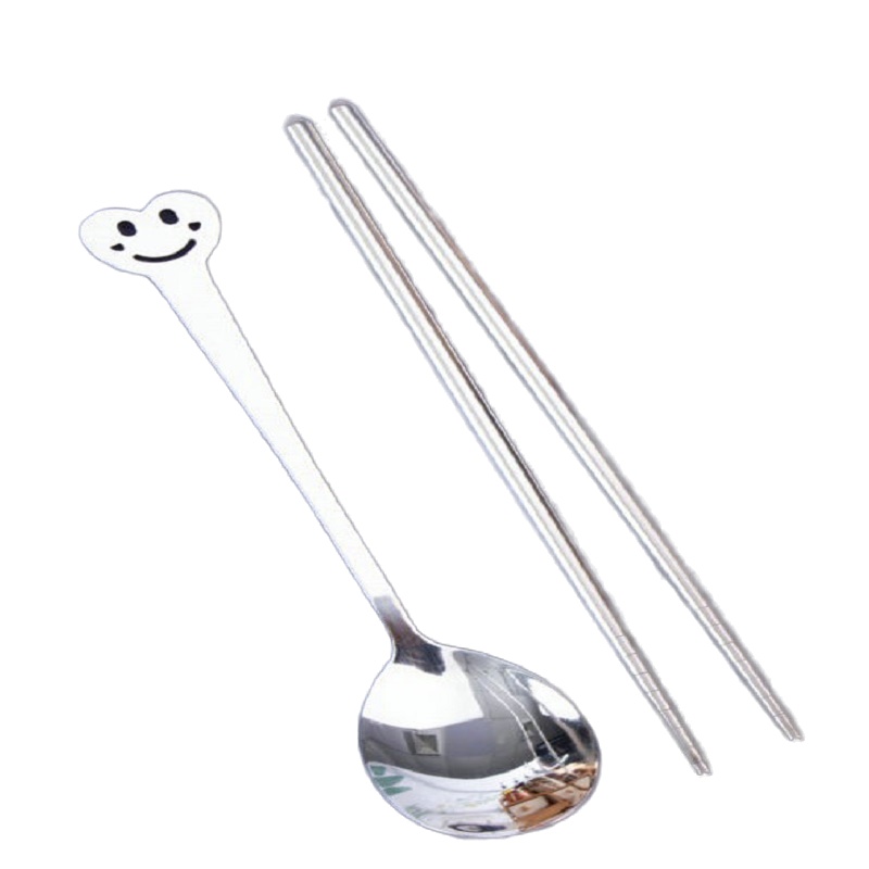 德铂(Debo)多丽丝优质不锈钢笑脸图筷子勺子两件套 筷勺套装DEP-671 单套装