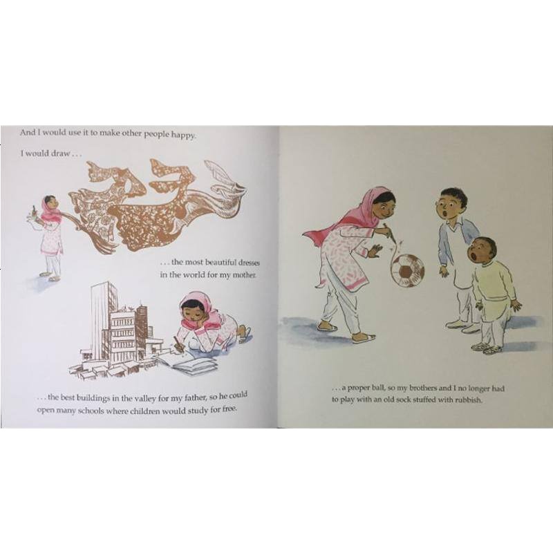 英文原版绘本 Malala's Magic Pencil 马拉拉的魔法铅笔 人物传记 诺贝尔和平奖得主 Malala
