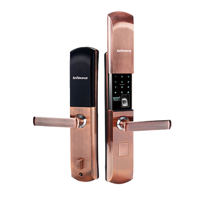 英飞拓lnfinova F3自动滑盖智能指纹锁 密码锁 家用防盗门锁