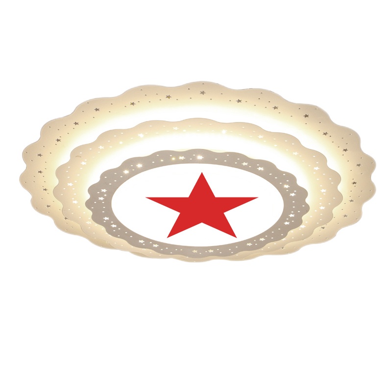 定制吸顶灯红色五角星超大造型八一会议灯具镰刀灯